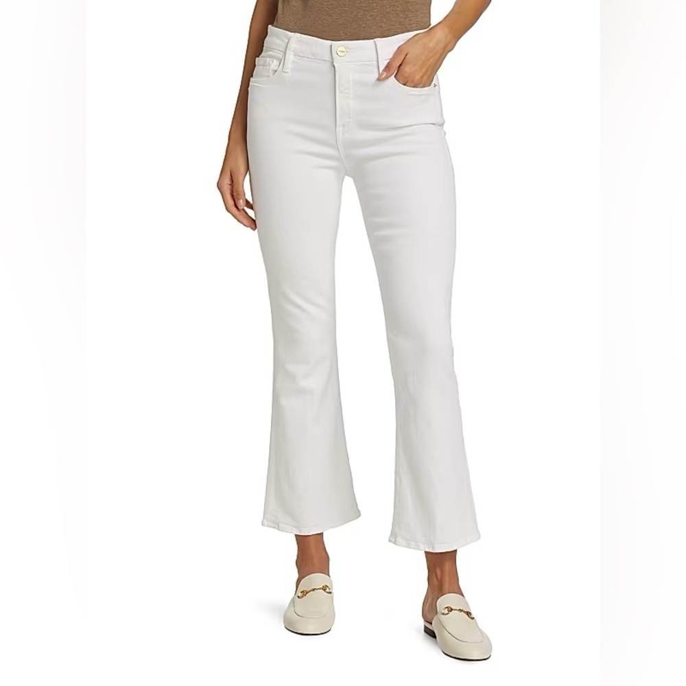 7 For All Mankind Women's Flare White Jeans
